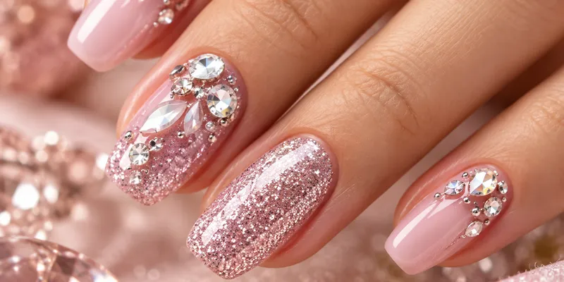 Kreatives Nageldesign mit Glitzer, Farbe und Nail Art bei D & A Nails in Geldern